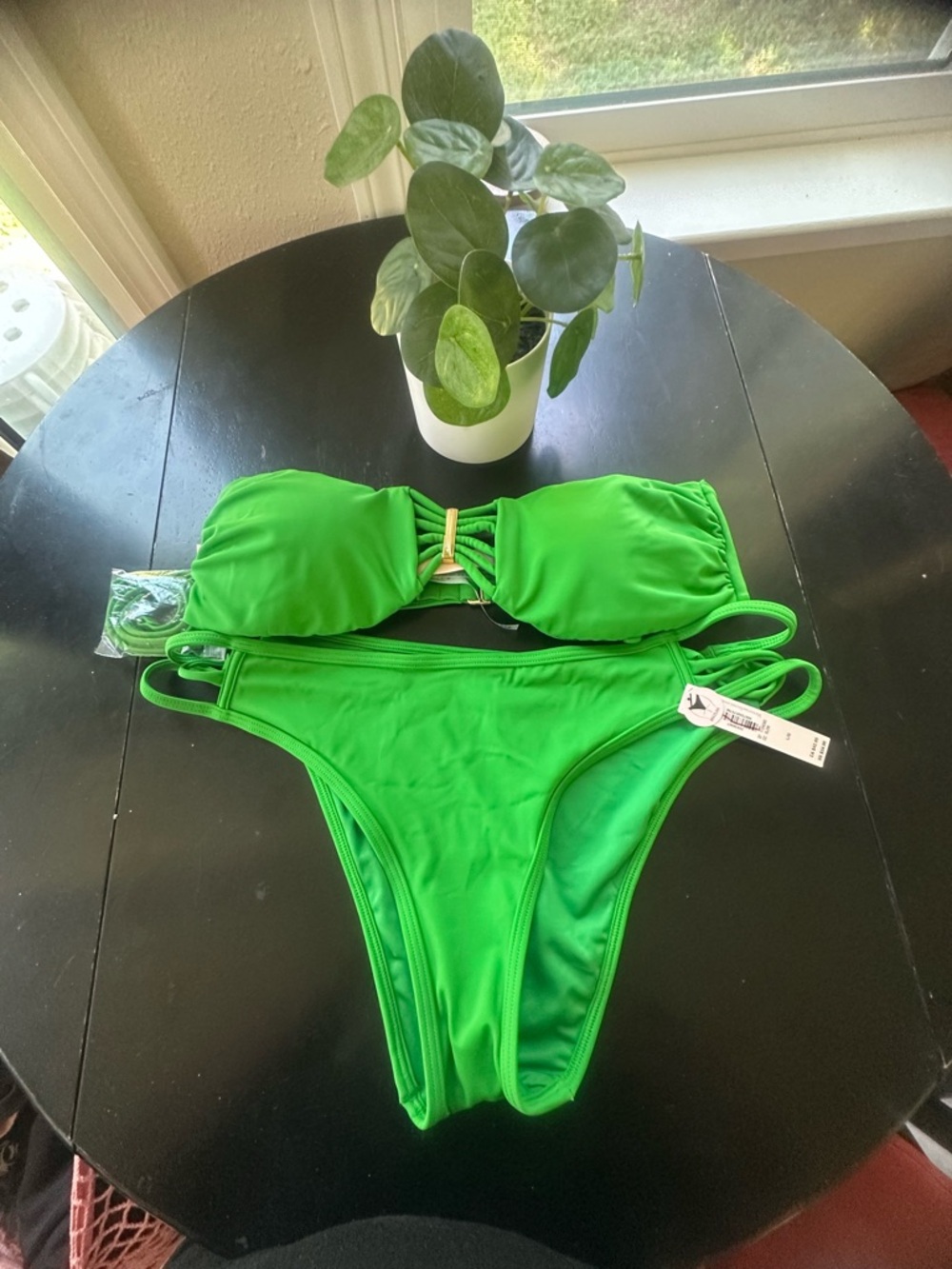 Victoria's Secret Bright Green Strap Bikini Set